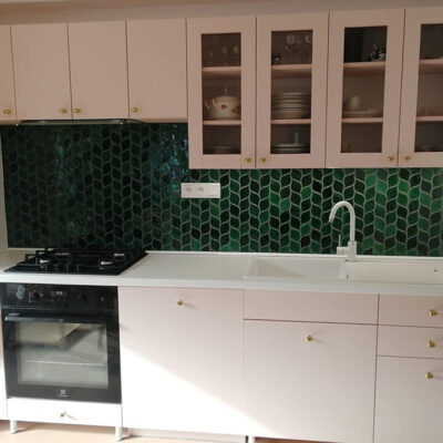 Keramický obklad na stenu do kuchyne - obklad mozaika - Smaragdovo zelené - Kuchynská zástena