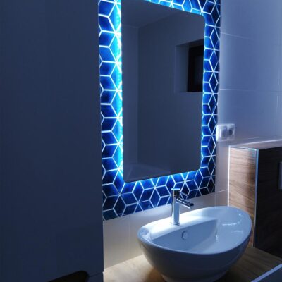 Mozaika obklad na stenu - Keramické diamanty - Azúrovo modrá farba