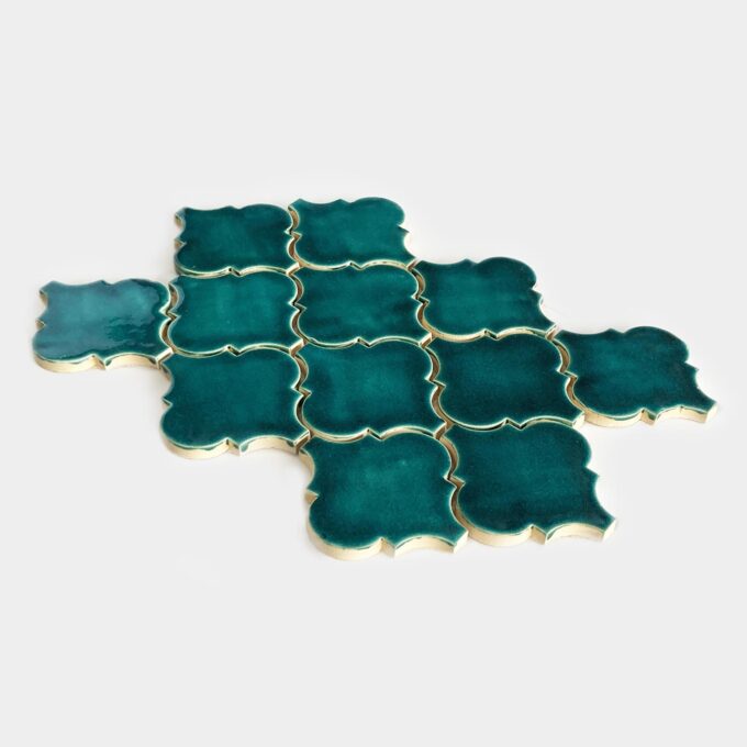 Keramicka mozaika obklad na stenu arabesky modro zelena