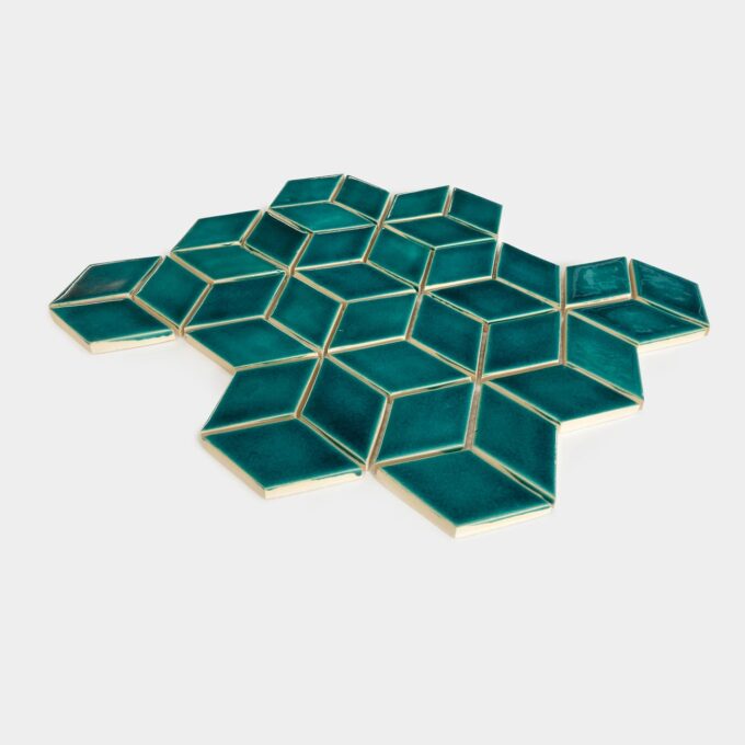 Keramicka mozaika obklad diamanty modro zelena