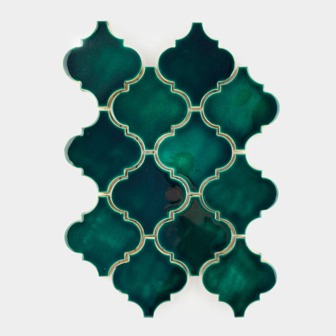 Keramicka mozaika obklad na stenu arabesky lesna zelena