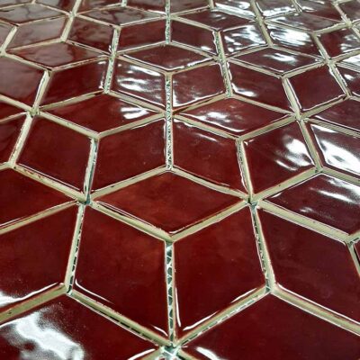 Keramický obklad Diamant vo farbe višňovo červená