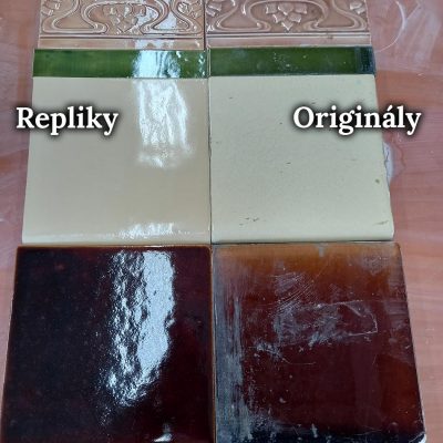 Repliky historickych obkladov. Original vs. Replika.