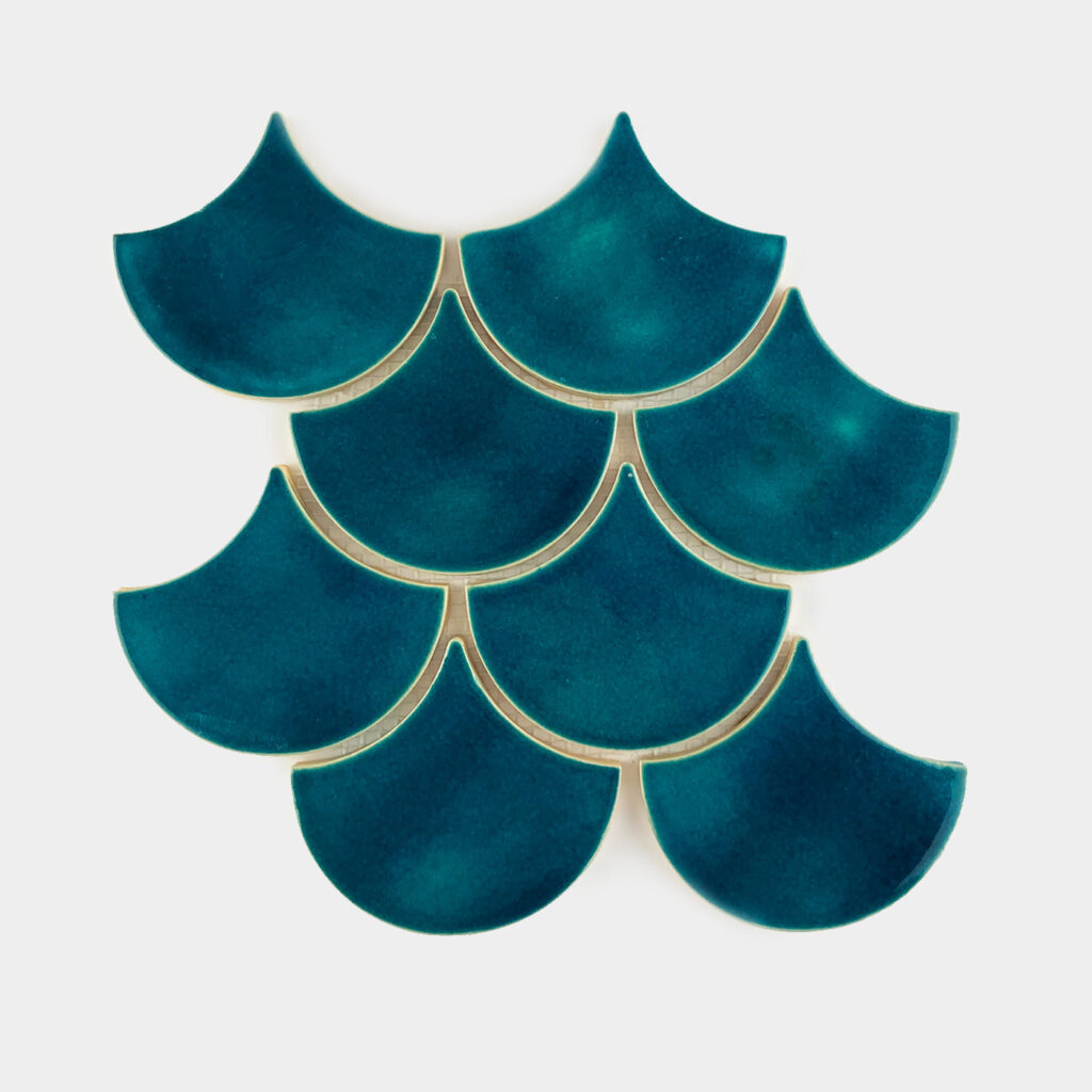 Keramická mozaika Rybie šupiny veľké - petrolejová farba