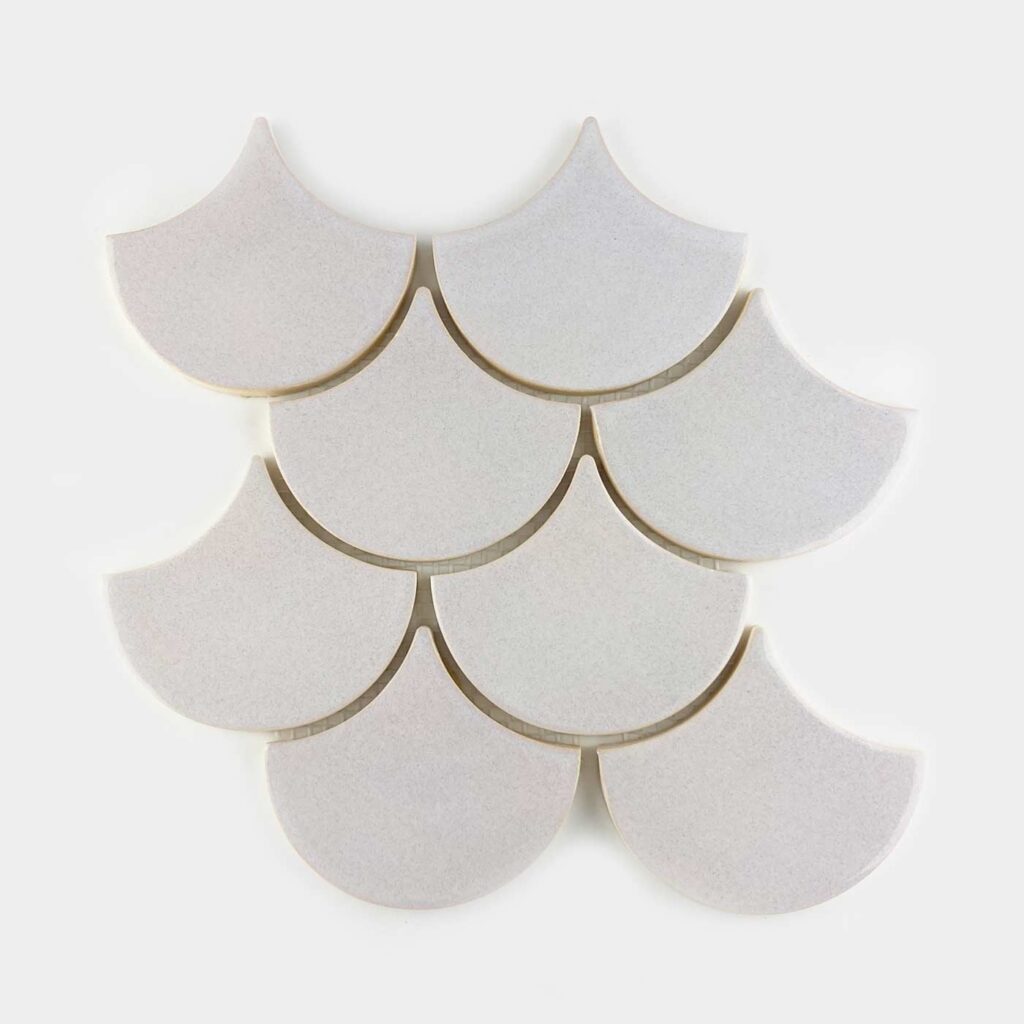 Ceramic Mosaic Tiles Fish Scale - Stracciatella Color