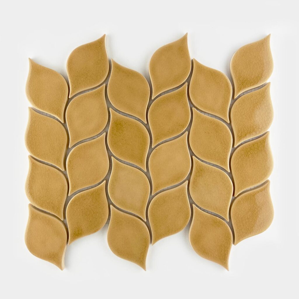Ceramic Mosaic Tiles Leaf - Honey Color