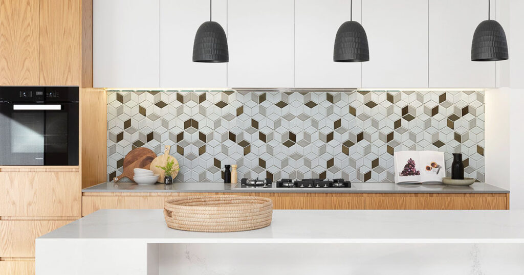 Custom tiles in diamond shapes in various colors